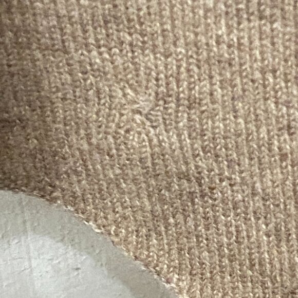 Neiman Marcus Cashmere Sz M Beige Tunic Sweater 3/4 Sleeve Asymmetrical Hem - Picture 11 of 11